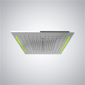 Fontana Tyseley In Chrome Finish 500" x 500" Multifunction Shower Head System With Rainfall, Waterfall, And Mist Function With Chromotherapy Effect